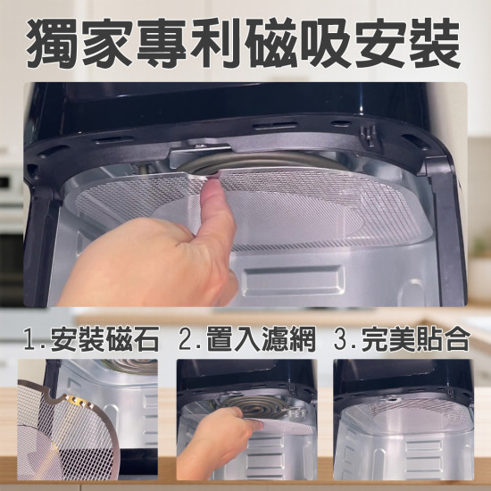 【比依 AF25A 專用】磁吸防噴油網｜氣炸鍋配件｜阻隔油汙、好拆洗、不卡鍋具｜獨家專利