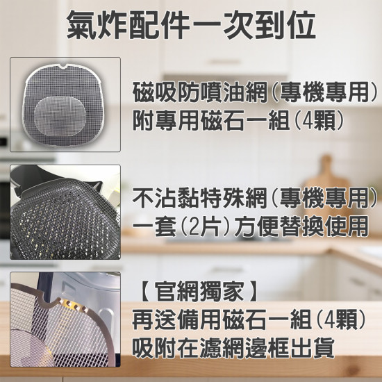 【比依 AF25A 專用】磁吸防噴油網｜氣炸鍋配件｜阻隔油汙、好拆洗、不卡鍋具｜獨家專利