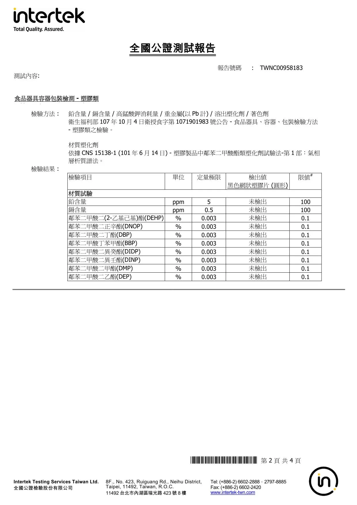 不沾黏特殊網/食品容器檢驗辦法